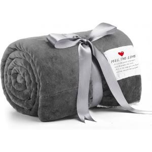 Prayer Comfort Blanket for Men Women 60"x80" Inspirational Healing Sherpa Blanket Flannel Throw with Motivational Quotes Message for Chemo Patient Surgery Recovery Cancer Care Gift(Light Grey)