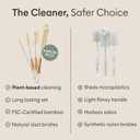 Vove Bottle Brush Set, 4 Natural Sisal Bottle Brushes with Long Bamboo Handles, Plastic-Free Bottle & Straw Cleaner Set, Zero Waste, Stainless Steel Wire, FSC Certified Bamboo, Kraft Packaging