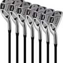 Men’s Majek MX4 Hybrid Iron Set, which Includes: #4, 5, 6, 7, 8, 9, PW Regular Flex Graphite Right Handed New Utility Clubs