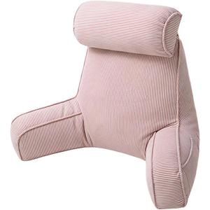Reading Pillow for Sitting in Bed Adult & Teens, Large Backrest Pillow with Detachable Neck Support Cushion, Designed for Bed and Couch Sitting Up with Arms and Side Pocket.(Pink)