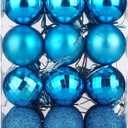 Christmas Ornaments Set of 24 Holiday Balls for Tree Decorations and Festive Indoor (Blue)