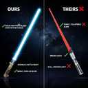 Liberty Imports 2-in-1 LED Light Up Sabers, Dual Bladed Toy Saber Swords Set for Kids with FX Power Up and Motion Sensitive Sound Effects for Cosplay, Dress Up, 29 Inch