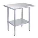 Profeeshaw Stainless Steel Prep Table 30x24 Inch NSF Commercial Work Table with Undershelf Heavy Duty Table for Kitchen Restaurant Home Hotel (24''x30'', No Backsplash)
