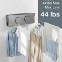 Retractable Clothesline Indoor Outdoor Clothes Line | Heavy Duty 44 lb Clothes Drying Laundry Line | Wall Mounted Double Clothing Line 16.7 ft | Non-Sagging Easy Install for Courtyards
