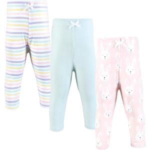 Hudson Baby Infant Girl Cotton Pants and Leggings, Easter Bunny Pink, 4T