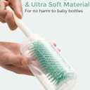 Momcozy Bottle Brush Set - Baby Bottle Cleaner Kit with Silicone Brush, Nipple Brush, Straw Brush, Soap Dispenser, Drying Rack - 7 in 1 Bottle Cleaning Tool for Home and Travel, Green