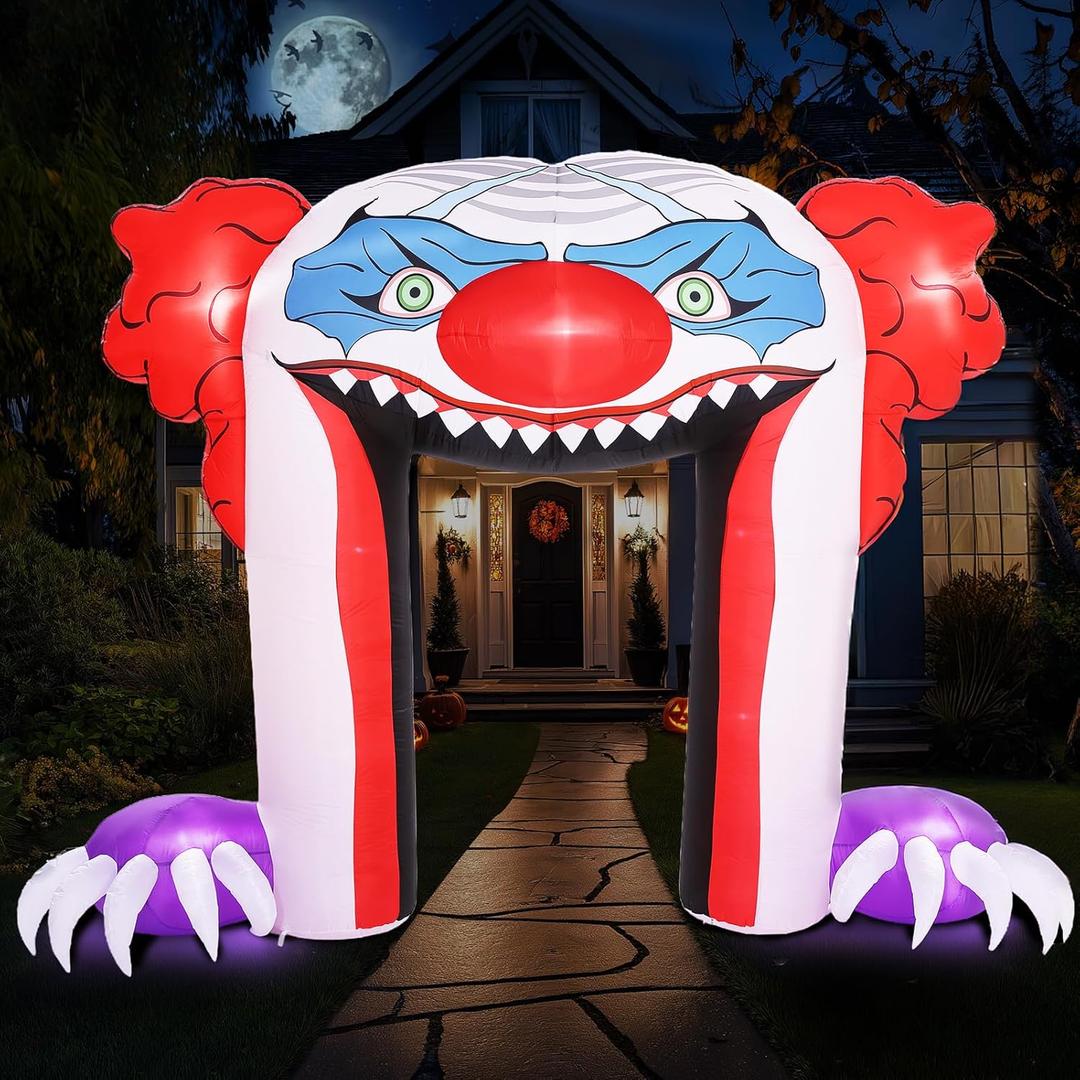 ZPISF Halloween Inflatables Giant 11 FT Creepy Clown Archway Outdoor Decorations, Large Halloween Blow Up Yard Decorations for Front Yard Lawn Garden Decor