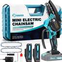 Saker Mini Chainsaw,Portable Electric Cordless Chainsaw,Battery Powered,Small Power Handheld Chain Saws Pruning Shears for Tree Branches,Gifts for Men Women(2 Batteries&3 Chains)