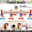 Upgraded Brass Garden Hose Splitter 4 Way Heavy Duty with Extension Handle | 3/4" Outdoor Faucet Splitter Water Spigot Splitter with Individual On/Off Valve
