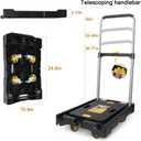 LEADALLWAY Heavy Duty Folding Platform Hand Truck with 3 Height Adjustments,Plug & Play Casters, Non-Slip Surface Multi-Functional Dolly for Furniture Moving and Storage, 300 lbs Capacity