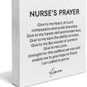 Nurse's Prayer Decor Nursing Graduation Gift Nurse Decorations Home Office Wood Sign for Desk Table Shelf 5 x 5 Inches