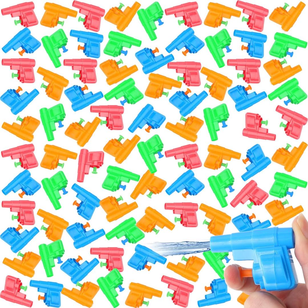 100 Pcs Colorful Mini Water Gun Sprayer Small Squirt Toys Summer Squirt Toys Bulk for Outdoor Beach Party Favor Game Swimming Pool
