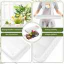 4 x Cinnvoice 4 Pack White 24 x 8 x 1.6 Inch Rectangle Plant Saucer Large Plastic Plant Tray Water Drip Trays for Windowsill Flower Pot Planter Drainage Germination Garden Indoor Outdoor Use