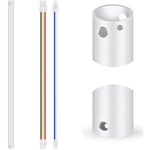VIHOSE 36 Inch Ceiling Fan Downrod with Extension Cord 3 ft White Downrod for Ceiling Fan 1 Inch Outside Diameter Not Threaded Suitable for a Wide Range of Fans