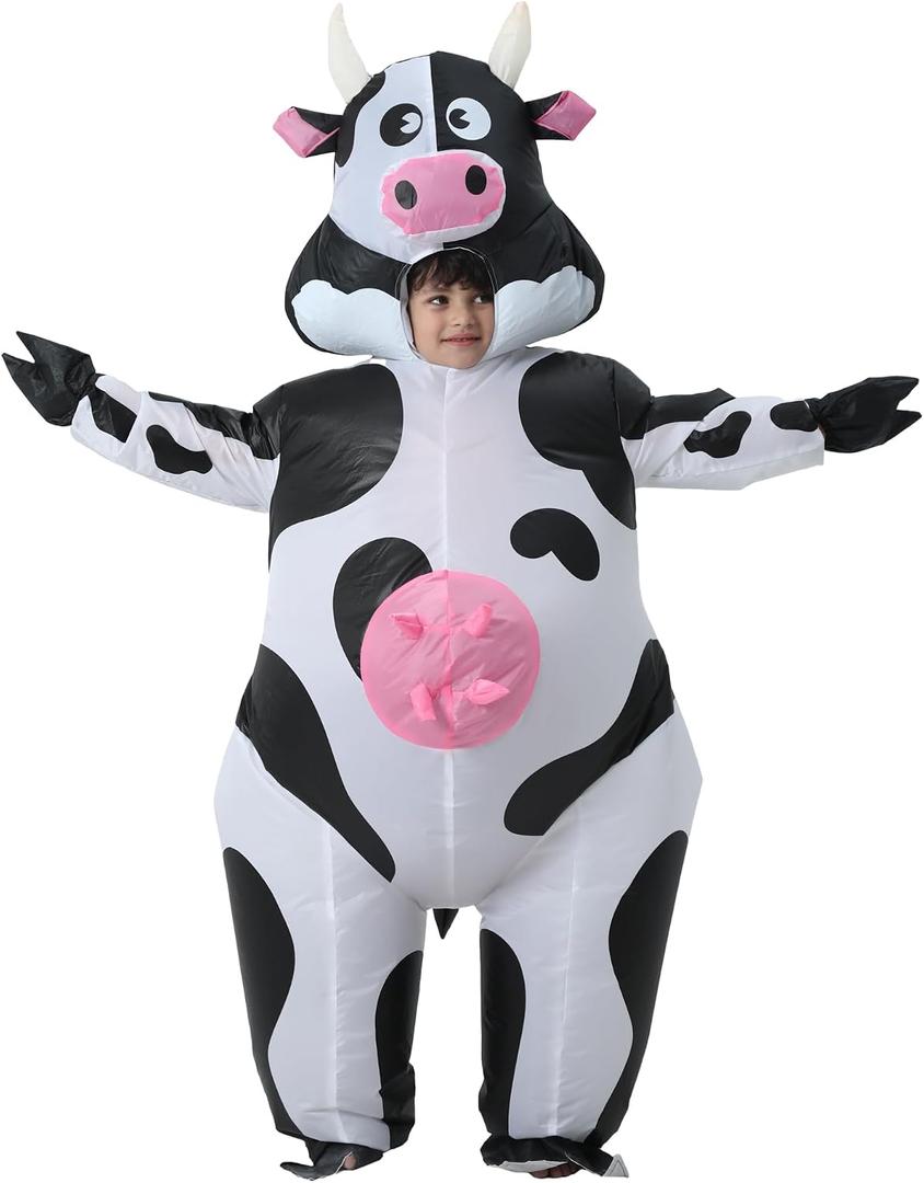 Inflatable Cow Costume, Hilarious Cow Suit, Air Blow up Animal Costumes, Ideal for Halloween, Christmas, Carnival, One Size