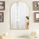 NeuType 36"x24" Arched Wall Mirror, Small Full Length Mirror Hanging or Leaning Against Wall, Dressing Mirror Make-up Mirror for Living Room, Bedroom, Bathroom, Aluminum Alloy Thin Frame, Gold