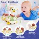 HOLA Baby Toys 6-12 Months Musical Dancing Duck Toy Set with Mama and Babys Tummy Time Toys, Crawling and Interaction Modes 1 Year Old Girl Boy Baby Stocking Stuffers