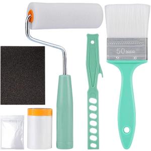 6 Pieces Wood Grain Painting Roller Kit,Wood Grain Roller Painting Tool with Handle DIY Graining Tool Paint Roller Tool Set for Wall Floor Furniture Room Art Decoration