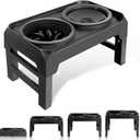 Elevated Dog Bowls, Slow Feeder & No Spill Water Bowl Stand, Raised Food Bowls with 4 Adjustable Heights for Small Medium Large Dogs (Black)