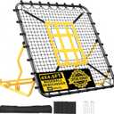 Utheer Baseball Rebounder Net 4x4.5FT Pitch Back Trainer with Strike Zone & 9-Grid Target for Baseball Softball Soccer Volleyball Lacrosse - 3 Adjustable Angles | Steel Frame UV Net | Foldable