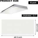 Pangda 6 Pack Replacement Fluorescent Light Covers Clear Acrylic Ceiling Lighting Panel Flat Sheet for Overhead Fixtures, 22.5 x 46.5 x 0.1 Inch
