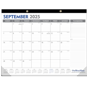 OuMuaMua 3-Pack Large Desk Calendars 2025-2026 - 18 Months from Jan. 2025 through Jun. 2026, 22" x 17" Desktop Wall Calendar with Julian Date To-do & Notes, Corner Protectors for School Home Office