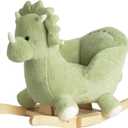 Rock My Baby Rocking Horse Green Dinosaur with Chair, Plush Stuffed Animal Rocker for Toddlers 1-3, Baby Rocker with Sweet Music, Wooden Rocking Horse Baby Animal Rocker,CPC Certified