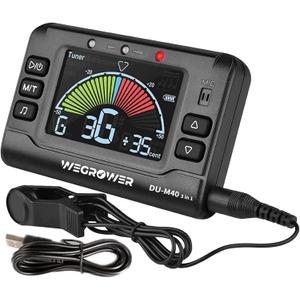 Wegrower Metronome Tuner, Rechargeable 3 In 1 Digital Metronome Tuner Tone Generator for Guitar, Bass, Violin, Ukulele and Chromatic,Clarinet, Trumpet, Flute, Tuners for All Instruments