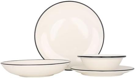 Bonna Dinnerware Set (Medium) - Linea Black - 24 pieces - 6 Persons - Porcelain