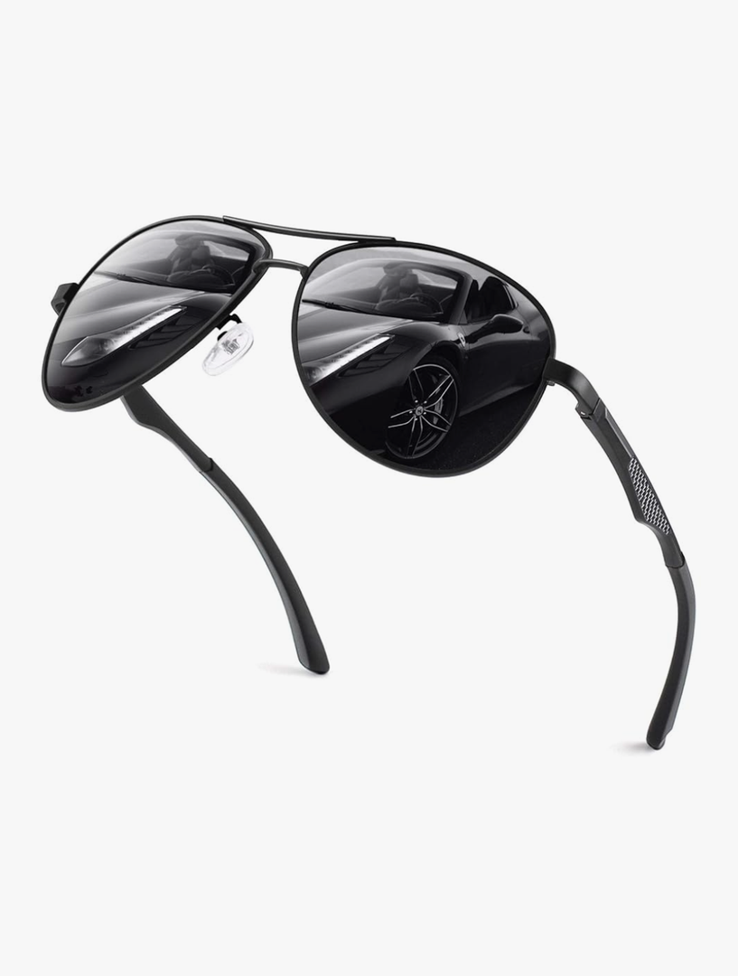 GQUEEN Classic Military Style Pilot Polarized Sunglasses Spring Hinges Al-Mg for mens womens MOS1