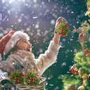 WILLBOND 2 Pieces Christmas Mistletoe Hanging Ornaments 5 Inches Mistletoe Kissing Ball Artificial Door Decor Pendants Green Leaves Red Berries Ornament Ball for Christmas Home and Party Supplies