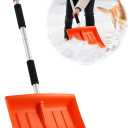 Snow Shovel for Driveway, 43" to 50" Retractable and Detachable Lightweight Plastic Snow Shovel with Sharp Blade and Non-Slip Foam Handle.Suitable for Women, Seniors