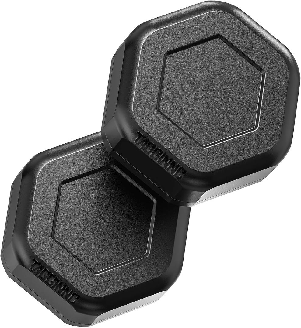 2 Pack Tagginnc AirTag Magnetic Case  Ultra Strong Magnet & Discreet Hexagonal Nut Design with Non-Slip Base, Waterproof & Shatterproof, Compatible with Apple AirTag for Car, Truck & Trailer