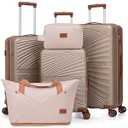 Eeeza Luggage Sets 5 Piece, Suitcases with Wheels, ABS Hard Case Luggage with TSA Lock Spinner Wheels, Carry On Luggage Set (20/ 24/ 28 inch)