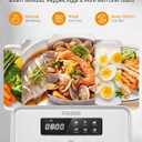 FOHERE Electric Food Steamer 1200W, 12.7QT Double Tier Stainless Steel Vegetable Steamer with Digital Timer, 8 Preset Menus for Fish, Meat, Rice, Shrimp, Keep Warm Function, Auto Shut-Off