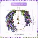 Lavender Wreaths for Front Door, Spring Wreaths Purple Daisy Flower Wreath with Green Leaves, Artificial Spring Summer Hoop Wreath for Door, Porch, Window Wall Farmhouse Outdoor Indoor Dcor