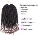 6 Pack Havana Twist Crochet Hair 12 Inch Senegalese Twist Crochet Braids For Black Women Crochet Jumbo Braids Hair Extension T30#