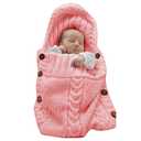 XMWEALTHY Newborn Baby Wrap Swaddle Blanket Knit Sleeping Bag Sleep Sack Stroller Wrap for Baby (Light Pink) (0-6 Month)