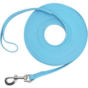 Waterproof Long Leash Durable Dog Recall Training Lead Great for Outdoor Hiking, Training, Yard, Beach and Swimming (Sky Blue, 50ft)