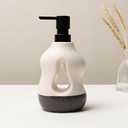 BosilunLife Ceramic Soap Dispenser - Soap Pump Dispenser Bathroom Kitchen Modern Farmhouse Elegant Refillable Soap Dispenser Lotion Hand Pump Dispenser for Kitchen Sink (Beige, 14.5oz)