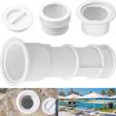 US105 Umbrella Stand with Sleeve and Center Cap, 7 1/2" Stand with Sleeve, for Umbrellas, Volleyball Poles and Tiki Torches, 1 1/2" - 1 3/4" Hole Can be Installed on Floor, Step or Deck - White