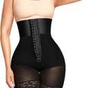 Strapless Fajas Colombianas for Women - Tummy Control Body Shaper Shorts with Butt Lifter & Zipper Crotch (Small, Black)