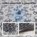 Luciphia Waterproof Pet Blankets for Couch Sofa Bed Cover Liquid Pee Proof Washable Soft Fluffy Large Dog Blanket Reversible Furniture Protection Paw Grey Medium57" x 40"