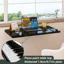 Clikuutory Wall Mounted High Gloss Folding Table, Wall Desk Fold Down for Small Spaces, Folding Workbench for Laundry Room, Home Office, Kitchen, Bedroom, Home Bar, Black(31.5"15.7"), 31.5"W x 15.7"D x 5.2"H