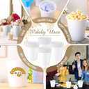 Layhit 48 Pcs Plastic Ice Buckets for Parties 3 Liters Wine Bucket Portable Ice Holder Disposable Wine Cooler for Party Wedding Party Beverages Champagne Soda and Beer (White)