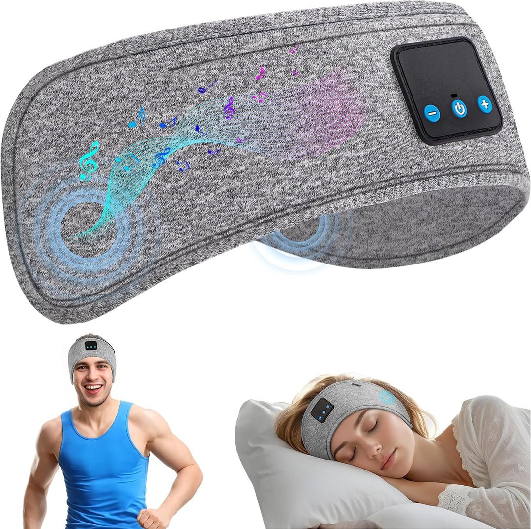 Sleep Headphones, Bluetooth 5.2 Sleeping Headphones Headband, 26H Playtime Wireless Sleep Mask Sleep Earbuds for Side Sleeper Workout Running Travel Yoga Cool Tech Gadgets Unique Gifts