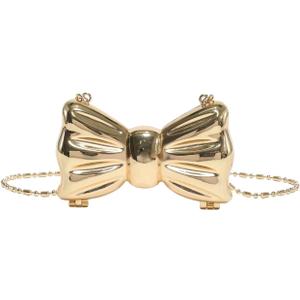 GORGLITTER Women's Gold Bow Mini Clutch Purse Crossbody Handbag Evening Bags