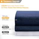 BTTN Navy Blue Shower Curtain - Linen Textured Heavy Duty Waterproof Cloth Shower Curtain Set with 12 Plastic Hooks, Hotel Spa Luxury Simple Decorative Thick Fabric Shower Curtain for Bathroom, 72x72