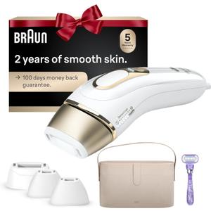 Braun IPL, SilkExpert Pro 5, IPL Hair Removal for Women and Men, Permanent Laser Hair Reduction At-Home, 4 Heads, IPL5347