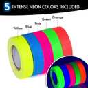 Glow King Blacklight Reactive Glow Tape | Premium UV Fluorescent Neon Party Gift for Events | Multipurpose Luminous Colored Tape for Room Decorations | Glow in the Dark Cloth Tape 0.5 in x 18 ft